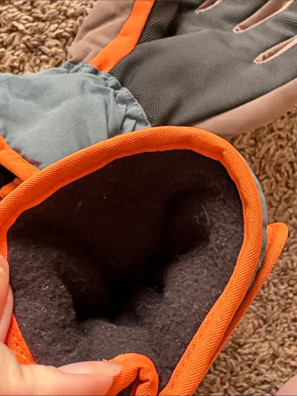 Insulated Outdoor Gloves in Olive, Gray & Orange